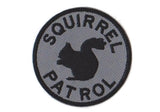 Squirrel Patrol Embroidered Patch with Velcro Option